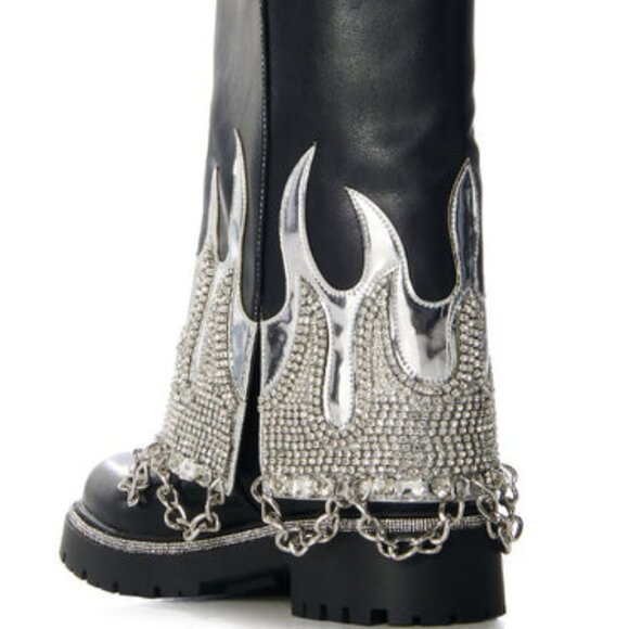 AZALEA WANG " FASHIONABLY FLAMED" FLAT BOOTIE ( BRAND NEW !!!!!!!! - Picture 6 of 8